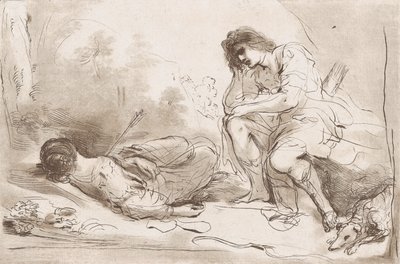 Cephalus en Procris, 1764-98 door Vincenzio Vangelisti
