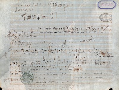 Bladmuziekpagina voor De piraat, opera van Vincenzo Bellini door Vincenzo Bellini