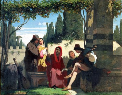 Florentijnse Troubadours in de 14e eeuw, 1860 door Vincenzo Cabianca