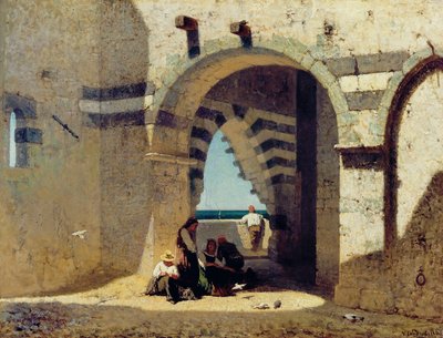 Restanten van de kerk van San Pietro in Portovenere door Vincenzo Cabianca