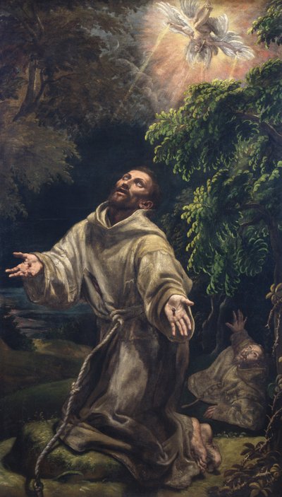 Sint Franciscus met stigmata door Vincenzo Campi