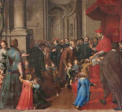 Milaan, Kerk van San Francesco da Paola, Fratelli Campi, San Carlo sticht de school van christelijke leer door Vincenzo and Campi Antonio Campi