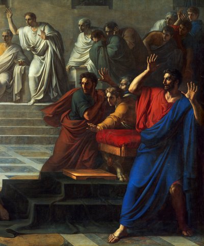 Dood van Caesar, 15 maart 44 v.Chr., door Vincenzo Camuccini (1771-1844) door Vincenzo Camuccini