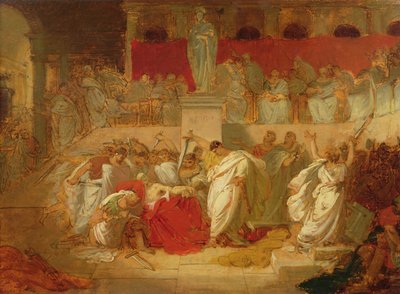 De dood van Caesar door Vincenzo Camuccini