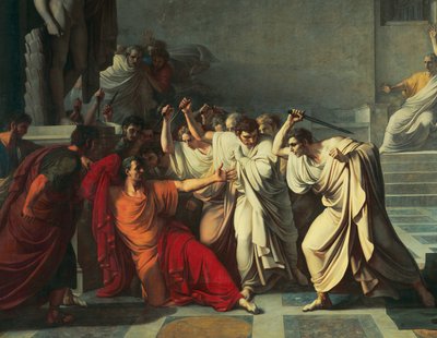 De dood van Julius Caesar door Vincenzo Camuccini