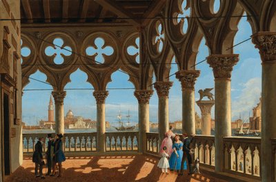 Uitzicht op het Bacino di San Marco vanaf de loggia van het Palazzo Ducale, Venetië door Vincenzo Chilone