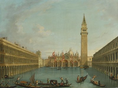 Uitzicht op het overstroomde San Marcoplein door Vincenzo Chilone