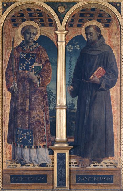 Heiligen Vincent en Antonius, zijcompartiment van het altaarstuk van Santa Maria delle Grazie door Vincenzo Foppa