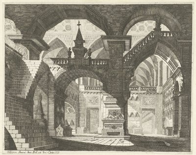 Kerkinterieur door Vincenzo Mazzi