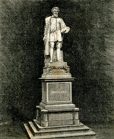Het Monument voor Antonio Allegri da Correggio, door Vincenzo Vela, Correggio, Emilia-Romagna, Italië door Vincenzo Vela