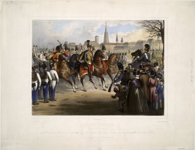 Nicholas I van Rusland als kolonel-in-chief van het 9e Huzarenregiment Graf Nádasdy op de Glacis door Vinzenz Katzler