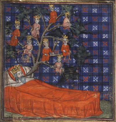 De Boom van Jesse uit de Bijbel historiale door Guiart des Moulins, 1400-1415 door Virgil Master