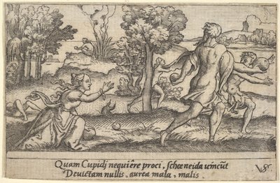 Atalanta en Hippomenes door Virgil Solis
