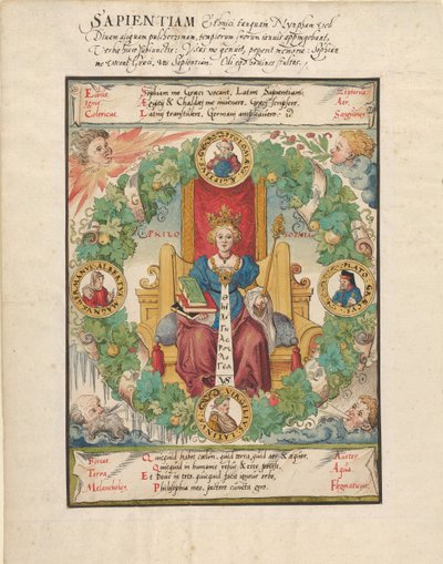 Filosofie Enthroned, midden 16e eeuw door Virgil Solis