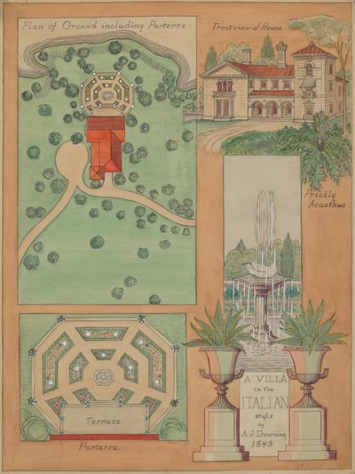 Italiaanse stijl villa, ca. 1936 door Virginia Richards