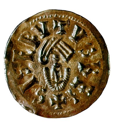 Tremissis (of triens) van koning Sisenand, geslagen in Caesaraugusta (Zaragoza), Spanje, 7e eeuw door Visigothic