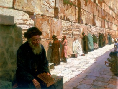 De Klaagmuur, Jeruzalem, 19e eeuw door Visily Ivanovithch Navosoff