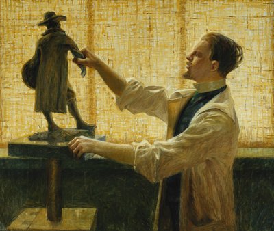 De Beeldhouwer Carl Eldh in zijn Atelier, 1908 door Vitalis Nyberg