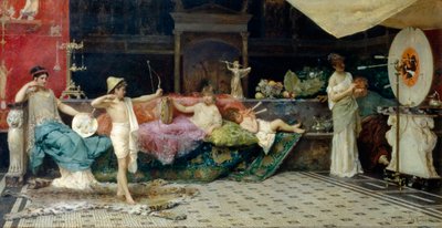 Romeinse kinderen bij binnenboogschieten door Vitorio Capobianchi