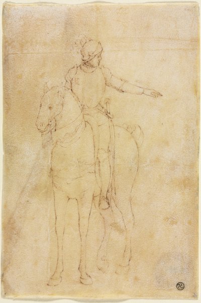 Gepantserde figuur te paard door Vittore Carpaccio