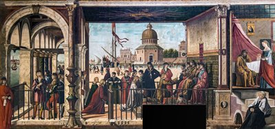 Aankomst van de Engelse ambassadeurs aan het hof van de koning van Bretagne (detail) door Vittore Carpaccio