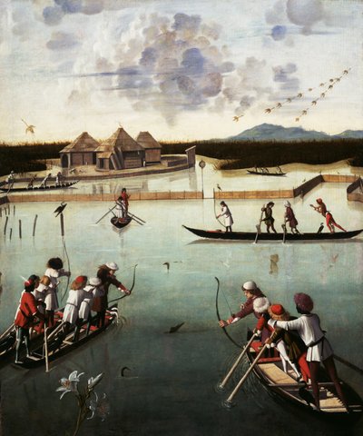 Jacht op de lagune door Vittore Carpaccio