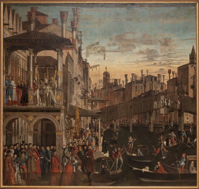 Wonder van het Heilige Kruis bij de Ponte di Rialto door Vittore Carpaccio