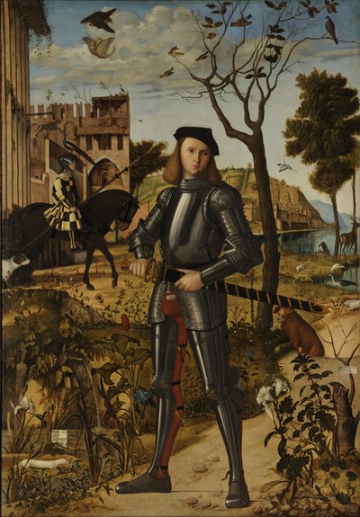 Portret van een ridder door Vittore Carpaccio