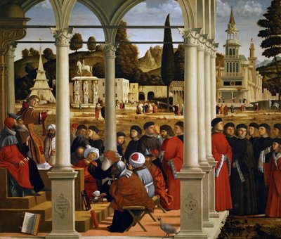 Sint Stefanus voor de Hogepriester en Oudsten van het Sanhedrin, 1514 door Vittore Carpaccio