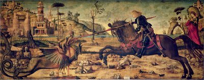 Sint Joris doodt de draak, 1502-07 door Vittore Carpaccio