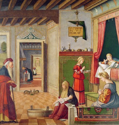 De geboorte van de Maagd, 1504-08 door Vittore Carpaccio