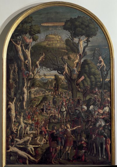 De kruisiging van de tienduizend martelaren op de berg Ararat door Vittore Carpaccio