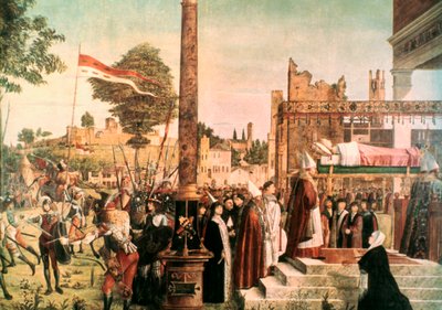 De legende van St. Ursula: Martelaarschap en begrafenis van St. Ursula, 1493 door Vittore Carpaccio