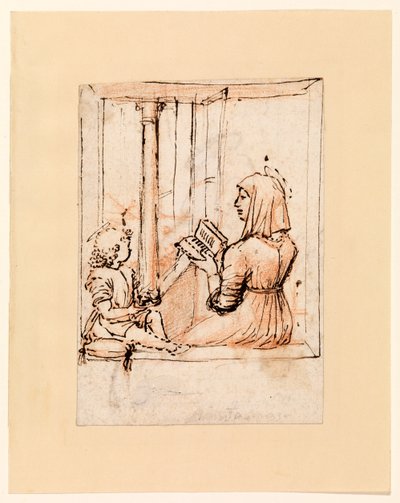 Maagd Maria leest aan het Christuskind (recto) door Vittore Carpaccio