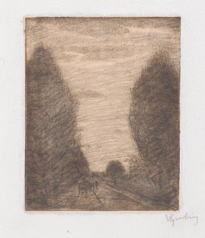Bosrijk Landschap met een Kar door Vittore Grubicy
