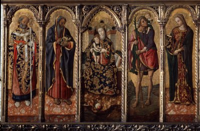 Maagd met kind en heiligen door Vittorio Crivelli