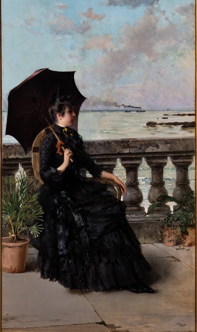 Op het Mascagni Terras door Vittorio Matteo Corcos