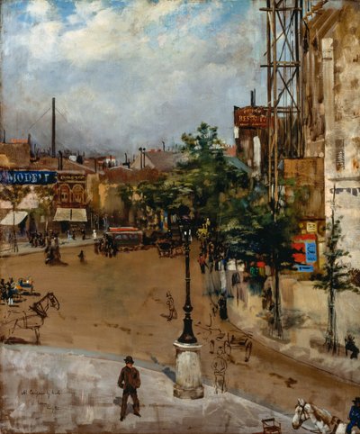 Parijse straat door Vittorio Matteo Corcos