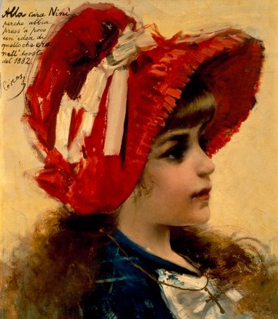 Portret van Nini door Vittorio Matteo Corcos (1859-1933) door Vittorio Matteo Corcos