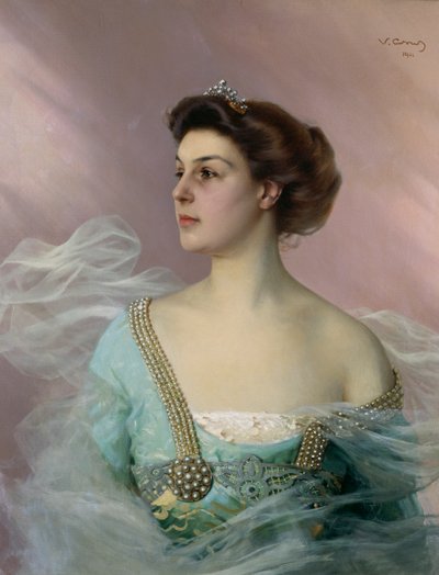 Portret van een jonge dame door Vittorio Matteo Corcos
