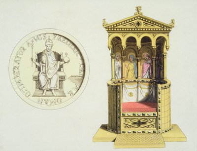 Munt en troon van Frederik Barbarossa (c.1123-90) uit 