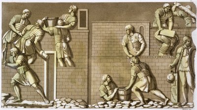 Romeinse soldaten bouwen een fort door Vittorio Raineri