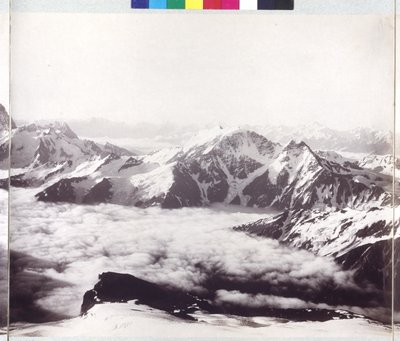 Panoramische radiografie vanaf de top van de berg Elbrus door Vittorio Sella