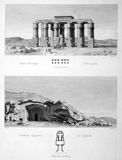 Tempel van Hermopolis en Egyptische graven van Lycopolis, 1802 door Vivant Denon