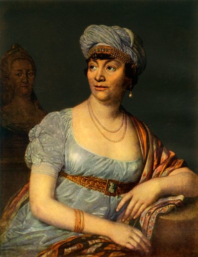 Portret van een onbekende vrouw met hoofdtooi door Vladimir Borovikovsky