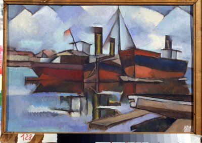 Stoomschepen door Vladimir Davidovich Baranov Rossine
