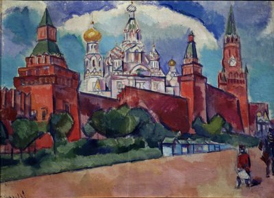 Het Rode Plein in Moskou, 1910s door Daniel Vladimir Baranoff Rossine