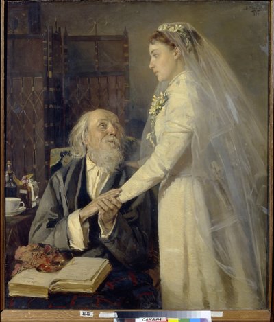 Voor het huwelijk. Afscheid door Vladimir Egorovic Makovsky