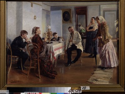 Het inhuren van een dienstmeid door Vladimir Egorovic Makovsky