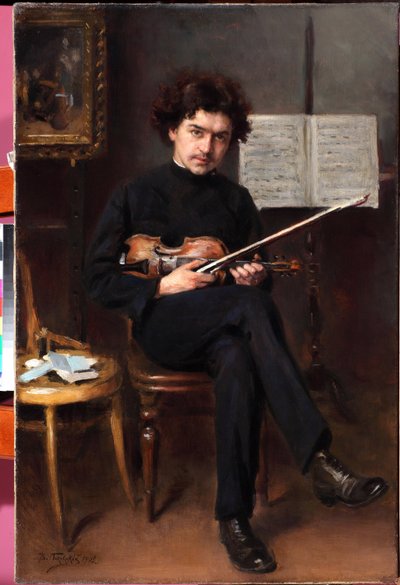 Portret van de violist en componist Jan Kubelik door Vladimir Egorovic Makovsky